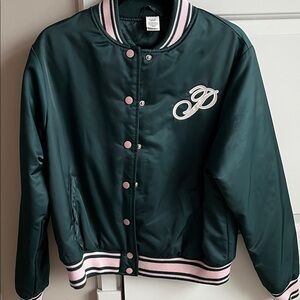 NWOT VS PINK Stylish Green Varsity Jacket